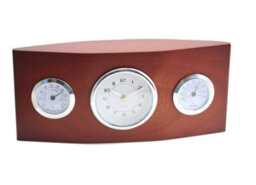 Elegant Novelty Wooden Desk Table Clock For Home Decor Ornament Business Office Thermometer Brown 10 X 18Cm Gift Idea