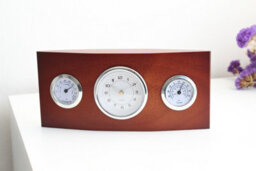 Elegant Novelty Wooden Desk Table Clock For Home Decor Ornament Business Office Thermometer Brown 10 X 18Cm Gift Idea - thumbnail 4