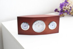 Elegant Novelty Wooden Desk Table Clock For Home Decor Ornament Business Office Thermometer Brown 10 X 18Cm Gift Idea - thumbnail 3