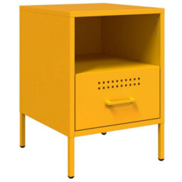 Berkfield Bedside Cabinets 2 Pcs Mustard Yellow 36X39X50.5 Cm Steel - thumbnail 5