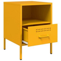 Berkfield Bedside Cabinets 2 Pcs Mustard Yellow 36X39X50.5 Cm Steel - thumbnail 9