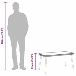 Walplus Coffee Table Brown And Black 90 X 45 X 43 Cm - thumbnail 9