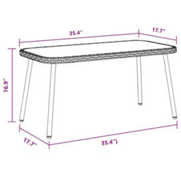 Walplus Coffee Table Brown And Black 90 X 45 X 43 Cm - thumbnail 8