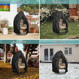 Hanging Chair Cover, Black (115X190Cm) Waterproof And Durable Egg-Shaped Garden Oxford Fabric - thumbnail 4