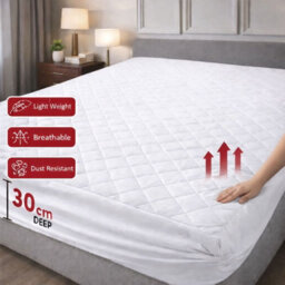 Pamposh Quilted Single Mattress Protector Premium Microfiber 30Cm Deep Pocket Single Bed Breathable Hypoallergenic Mattress Cover - thumbnail 4