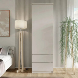 Arte Maja 60Cm Tall Cabinet - Cashmere, Slim Storage Tower With Shelves And Drawers - thumbnail 1