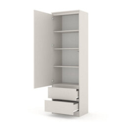 Arte Maja 60Cm Tall Cabinet - Cashmere, Slim Storage Tower With Shelves And Drawers - thumbnail 3