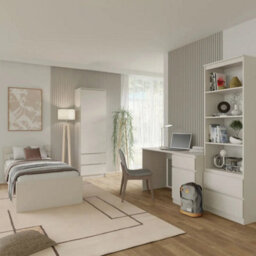 Arte Maja 60Cm Tall Cabinet - Cashmere, Slim Storage Tower With Shelves And Drawers - thumbnail 7