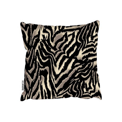 Andrew Lee Cushions - Zebra Gold And Black Animal Print (Cushion) / 45Cm X 45Cm - image 1