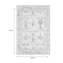 Sweeek - Multicolored Oriental/persian Pattern Indoor Rug, Cavy, 160X120X0.5 Cm - thumbnail 4