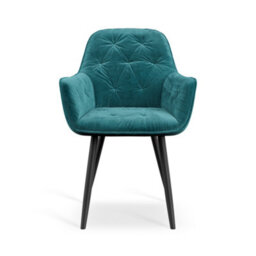 More4Homes Set Of 2 Anika Modern Velvet Dining Chair Padded Seat Metal Legs Kitchen (Blue) - thumbnail 3