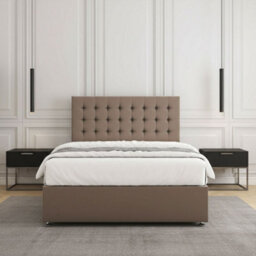 REGIONAL FURNISHINGS Divan Bed Set Luxury Mink Plush Velvet With 24Inch Headboard 2Drawersfootend & Mattress In Double King 4Ft 6Ft Sizes - thumbnail 2