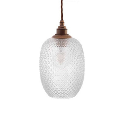 Huxley Prismatic Pineapple Glass Pendant Light - Old English Brass - Se Home