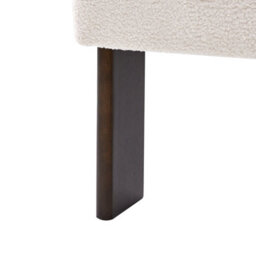 Wyld And Coco Off-White Bouclé Armchair With Rubberwood Legs, Retro Design, W77 X D68 X H76 Cm - thumbnail 8
