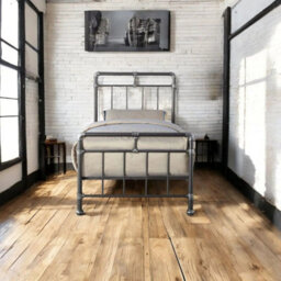OAT Home Fulham Industrial Scaffold Black Metal Bed Frame -King Size - thumbnail 8