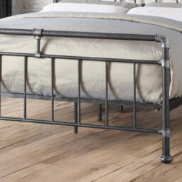 OAT Home Fulham Industrial Scaffold Black Metal Bed Frame -King Size - thumbnail 4