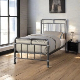 OAT Home Fulham Industrial Scaffold Black Metal Bed Frame -King Size - thumbnail 7