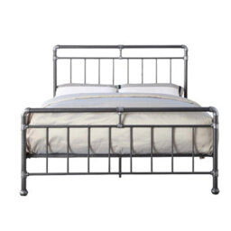 OAT Home Fulham Industrial Scaffold Black Metal Bed Frame -King Size - thumbnail 6