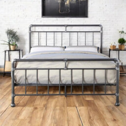 OAT Home Fulham Industrial Scaffold Black Metal Bed Frame -King Size - thumbnail 2