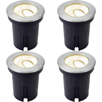 4 Pack Stainless Steel Ip67 Ground Light - 13W Warm White Led - Tilting Head - image 1