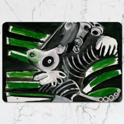Benjamin Tate Design Abstract Skeleton Creature Placemat And Coaster Set With Green Accents - thumbnail 2