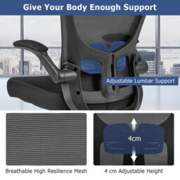 Gainoom Ergonomic Black Office Chair Adjustable Swivel Mesh Task Rocking Chair - thumbnail 7
