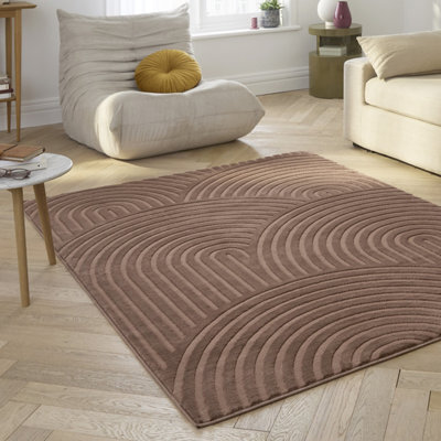 Sweeek - Indoor Rug With Mocha Arches Pattern 120 X 160 Cm - Brad - image 1