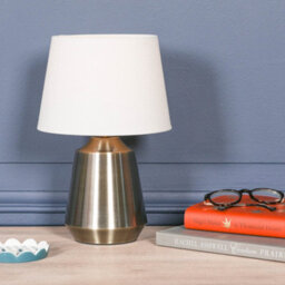 Eilidh Satin Brass Bedside Table Lamp - thumbnail 1