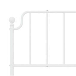 Berkfield Metal Bed Frame Without Mattress With Headboard White 183X213Cm - thumbnail 8