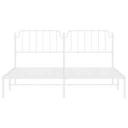 Berkfield Metal Bed Frame Without Mattress With Headboard White 183X213Cm - thumbnail 5