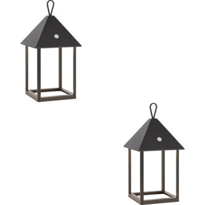 Loops 2 Pack Matt Black Dimmable Table Lamp - Usb Chargeable Led Light - Modern Ip44 Outdoor Hanging - image 1