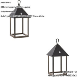 Loops 2 Pack Matt Black Dimmable Table Lamp - Usb Chargeable Led Light - Modern Ip44 Outdoor Hanging - thumbnail 2