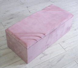 Comfy Deluxe Lucy Blue Plush Ottoman Storage Box
