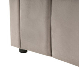 Wyld And Coco Eu Velvet Single Bed Taupe 3Ft - Quilted Vertical Motif, Slatted Base, Wooden Legs - thumbnail 9