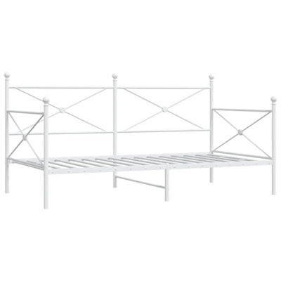 Berkfield Durable Day Bed Without Mattress White 107X203 Cm Steel