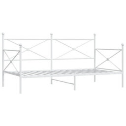 Berkfield Durable Day Bed Without Mattress White 107X203 Cm Steel