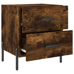 Berkfield Bedside Cabinet Smoked Oak 40X35X47.5 Cm Engineered Wood - thumbnail 5
