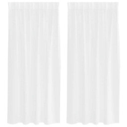 Berkfield Modern Curtains With Curtains 2 Pcs White Polyester