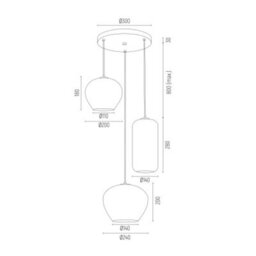 Luminosa Lighting Luminosa Kalimera Cluster Pendant Ceiling 3 Light Opal Matt, Chrome - thumbnail 2