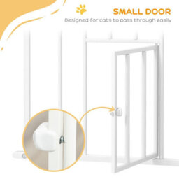 Pawhut Extra Tall Dog Gate With Cat Door Auto Close For Stairs 74-101 Cm Wide - thumbnail 7