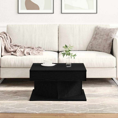 Berkfield Black Oak Coffee Table - 57X57X30 Cm - Engineered Wood - image 1