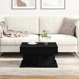Berkfield Black Oak Coffee Table - 57X57X30 Cm - Engineered Wood - thumbnail 1