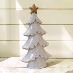 Four Candle Satchville Stone Glazed Ceramic Christmas Tree With Star - thumbnail 2