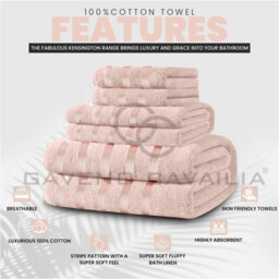 Gc Gaveno Cavailia 3 Piece Kensington Bath Sheet 80X140 Blush Pink 500 Gsm Quick Dry & Water Absorbent Towel - thumbnail 2
