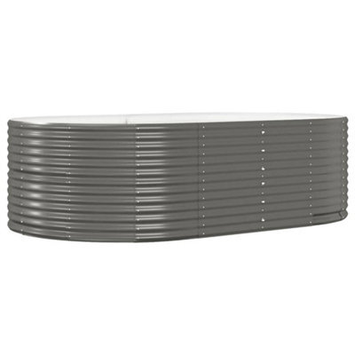 Berkfield Durable Garden Planter Grey 212X140X68 Cm Powder-Coated Steel - image 1