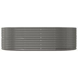 Berkfield Durable Garden Planter Grey 212X140X68 Cm Powder-Coated Steel - thumbnail 3