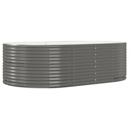 Berkfield Durable Garden Planter Grey 212X140X68 Cm Powder-Coated Steel - thumbnail 1