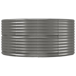 Berkfield Durable Garden Planter Grey 212X140X68 Cm Powder-Coated Steel - thumbnail 4