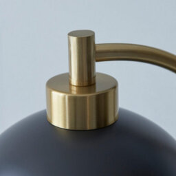 Luminosa Lighting Luminosa Buchanan Table Lamp Matt Black, Antique Brass Plate, Grey Marble, 1X E27 - thumbnail 4