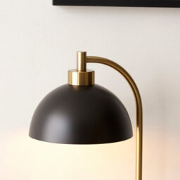Luminosa Lighting Luminosa Buchanan Table Lamp Matt Black, Antique Brass Plate, Grey Marble, 1X E27 - thumbnail 5